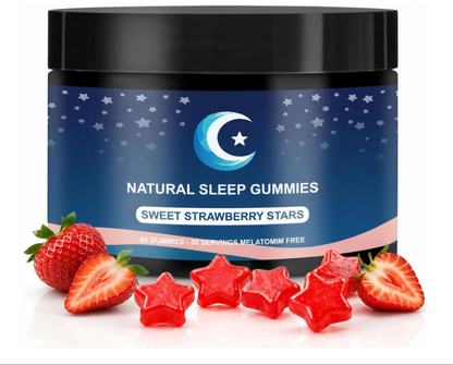 Natural Sleep Gummies – Melatonin-Free Strawberry Relaxation Support, 60 Ct