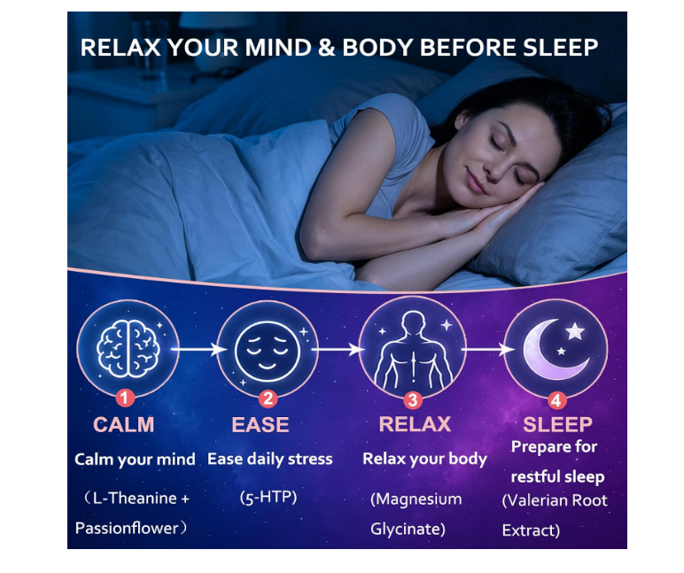 Natural Sleep Gummies – Melatonin-Free Strawberry Relaxation Support, 60 Ct