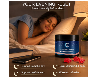 Natural Sleep Gummies – Melatonin-Free Strawberry Relaxation Support, 60 Ct