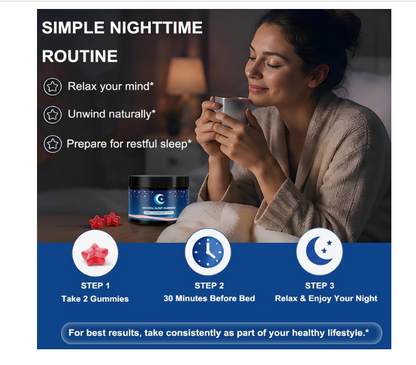 Natural Sleep Gummies – Melatonin-Free Strawberry Relaxation Support, 60 Ct