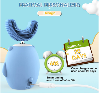 Kids U-Shaped Silicone Electric Toothbrush – 360° Automatic Toothbrush