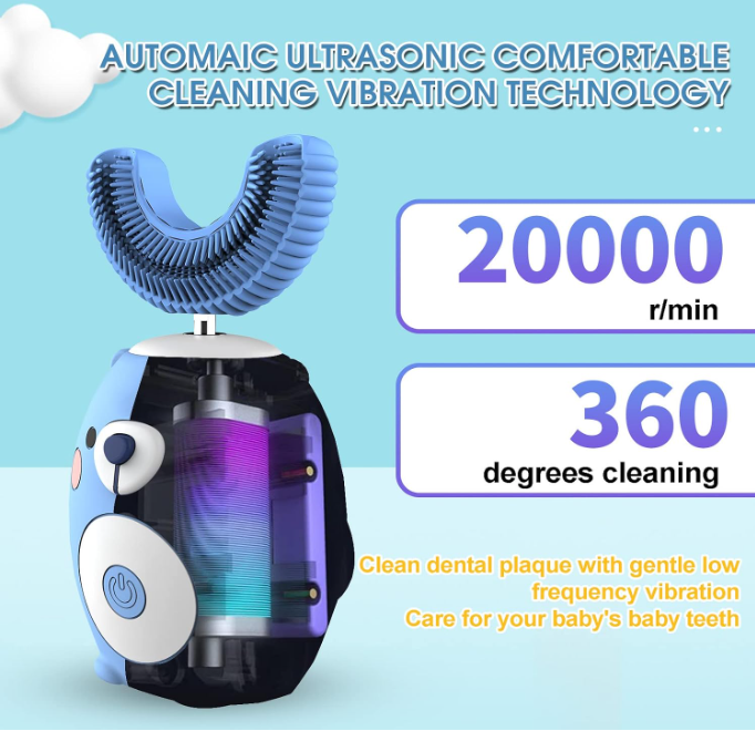 Kids U-Shaped Silicone Electric Toothbrush – 360° Automatic Toothbrush